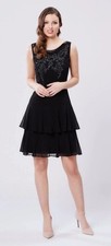 REVIEW BELOVED Beaded Black Dress Size US 8 Cocktail Party Semi-Formal $329