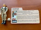 Vintage 1983 GI Joe GRUNT Falcon Pilot w/file Card Excellent Condition