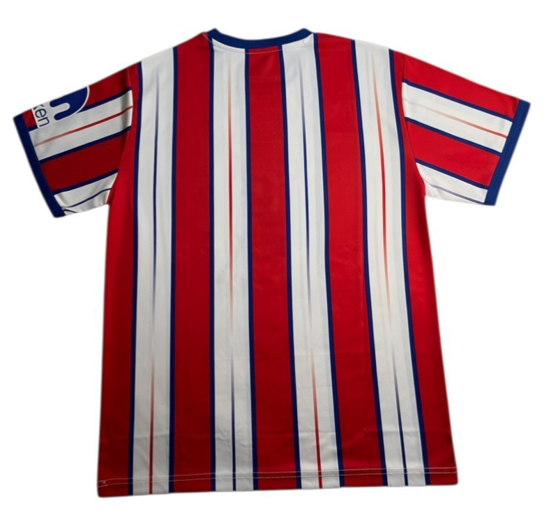 エストゥディアンテス　Olan 赤白ストライプ サッカーシャツ Atletico Madrid Soccer Jersey Mens Medium Red White Striped Riyadh