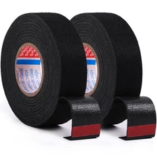 2 Rolls Black Wire Harness Cloth Tape, Speaker Wiring Harness Cloth Tape, for.