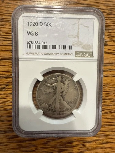 1920-D WALKING LIBERTY HALF DOLLAR ANACS VG8 7578283