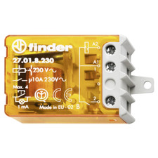 27.01.8.110.0000 Relè passo-passo ad impulsi 110 Vac, 1 contatto NO, 10A FINDER