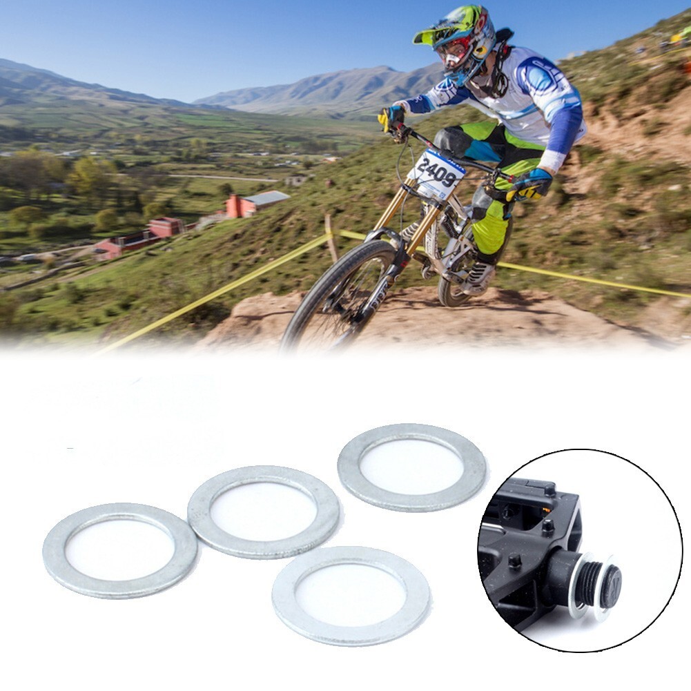 Bike Aluminum Ring Washers Pack of 4 for Bicycle Pedal Spacer Crank