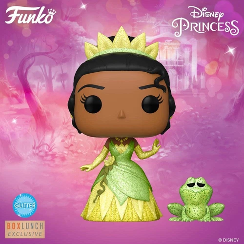 NIB VAULTED BoxLunch Excl Funko Pop! Tiana & Frog Naveen (Glitter) I Disney P&TF