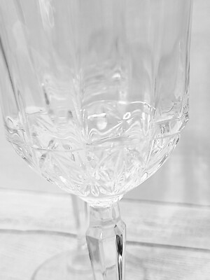 Vintage Anchor Hocking Wine Glass 8oz Cut Crystal Clear Set of 3