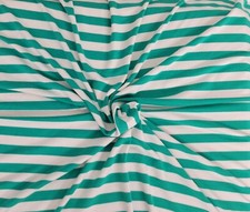 Modal Spandex Green White 1/2" Stripe Print Fabric Jersey Knit by Yard 7/15
