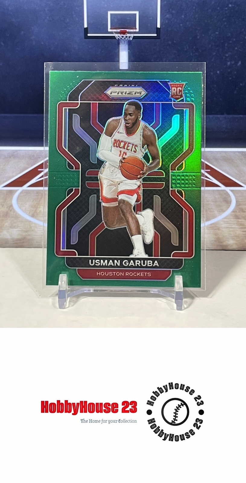 2021-22 Panini Prizm Green #321 Usman Garuba Houston Rockets Rookie