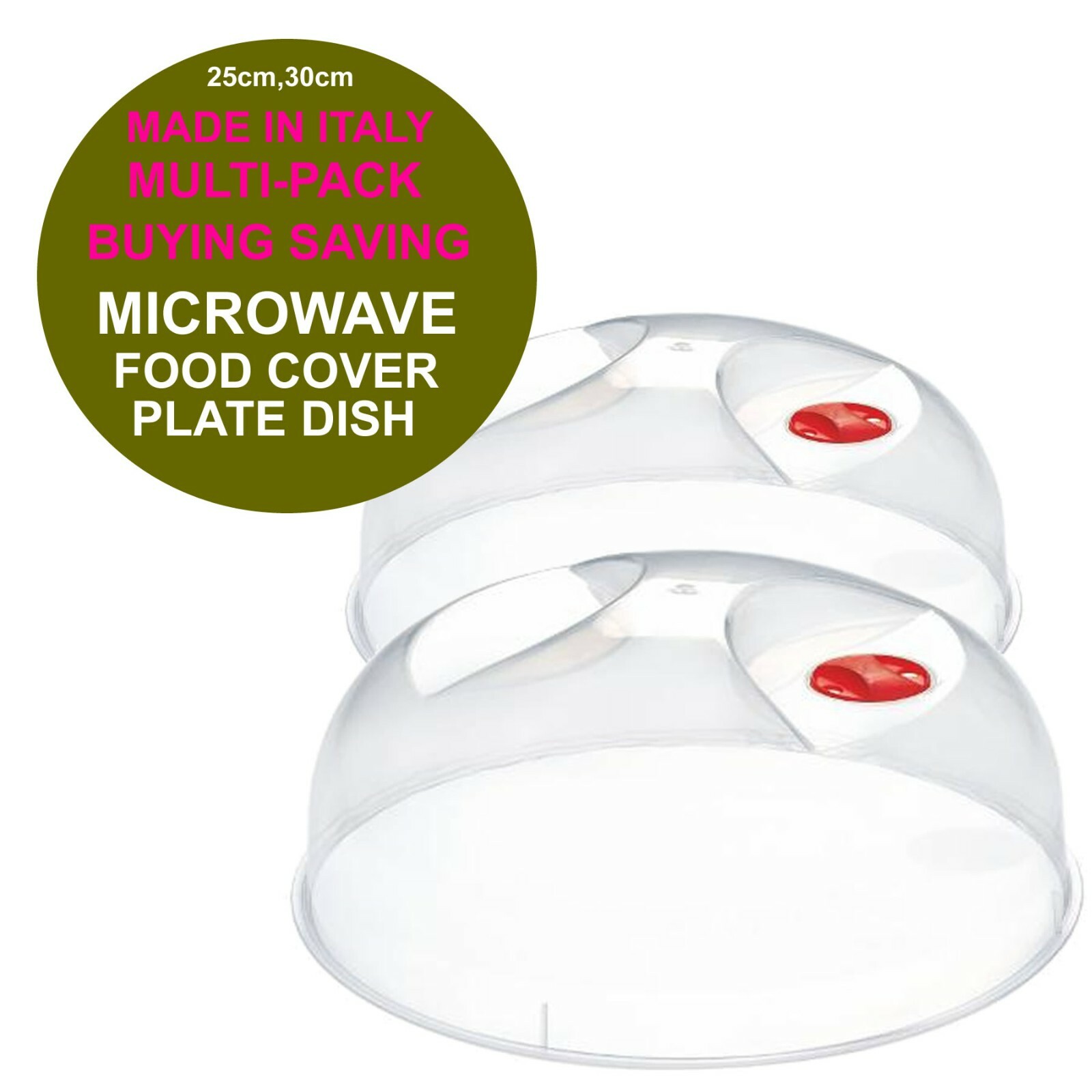 Microwave Food Cover Plate Vented Splatter Protector Clear Kitchen Lid