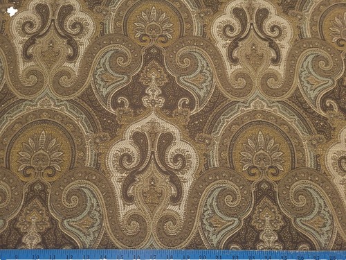 Tissu Cowtan & Tout Martinique Bleu – Lin Imprimé Damas Feuille, 7,25 Yards, 53 Cm De Large