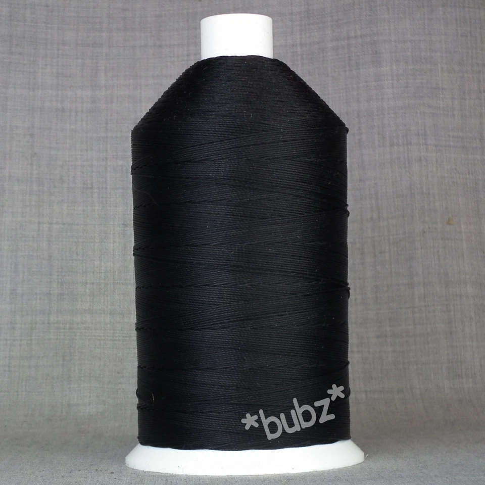 AMANN HEAVY DUTY BONDED NYLON SEWING THREAD 10 TKT 1,500m BLACK LEATHER REPAIR CRAFT