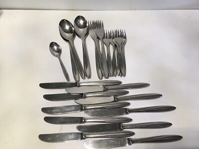 Herosil Roneusil Stainless Flatware Lot 35 pcs Forl Knife Spoon MCM Germany
