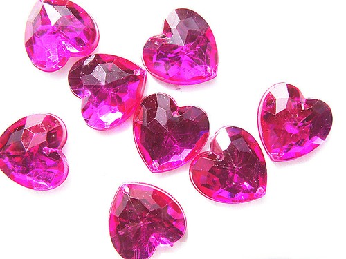 Acrylic Rhinestone Gems 16 mm Love Heart Flat Back Sew On Crystal Red Green Blue - Picture 39 of 57
