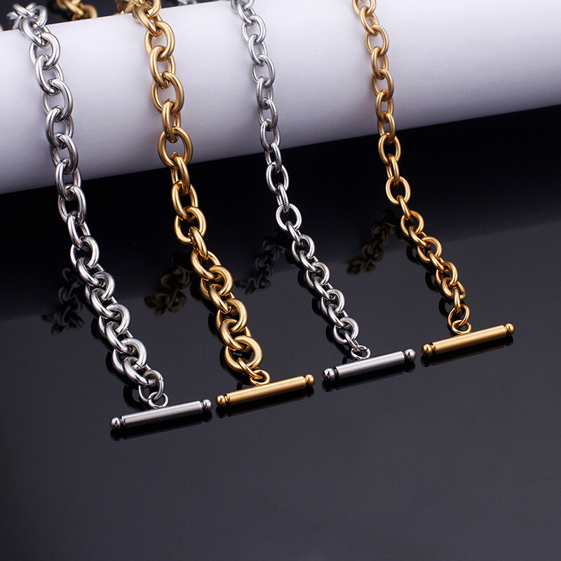O-chain necklace Titanium steel clavicle chain Stainless steel men's chain