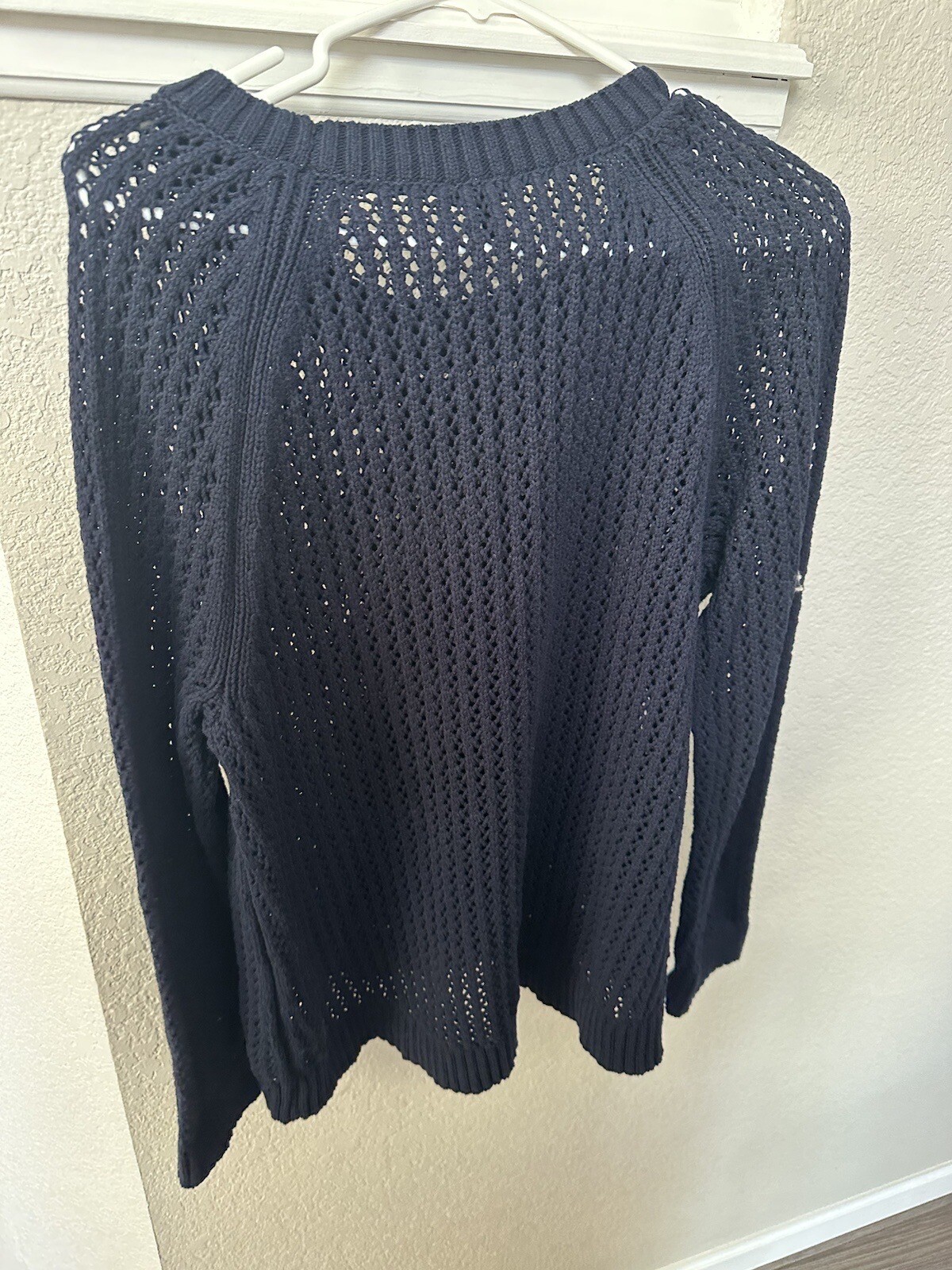 Talbots Solid Navy Blue Cable Knit Crew Neck Pull… - image 7