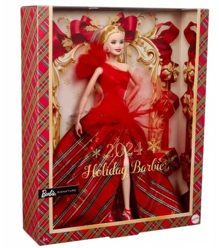 2024 Holiday Barbie Doll Blonde Hair Barbie Signature Doll Mattel HRM65