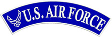 U.S Air Force Dark Blue Iron on Sew on Top Rocker Large Back Patch for Jacket Ve