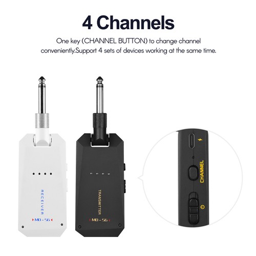 5.8GHz Wireless Guitar System Transmitter Receiver 4 Channels Rechargeable H2Y2 - Picture 7 of 12