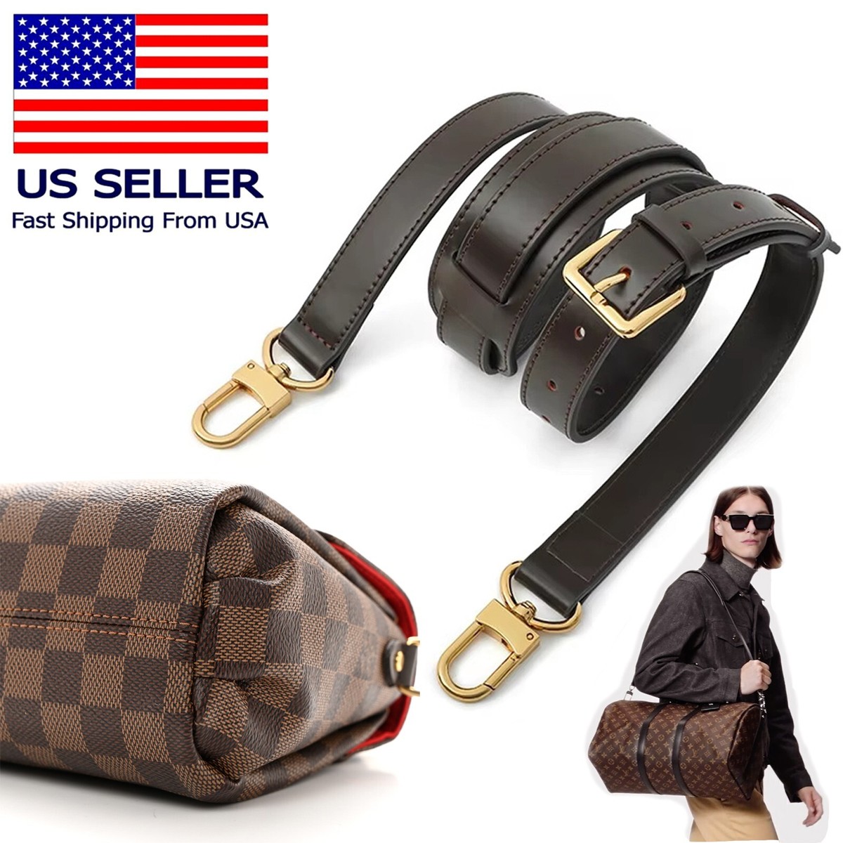 For Louis Vuitton Vachetta Leather Strap Replacement Strap Keepall