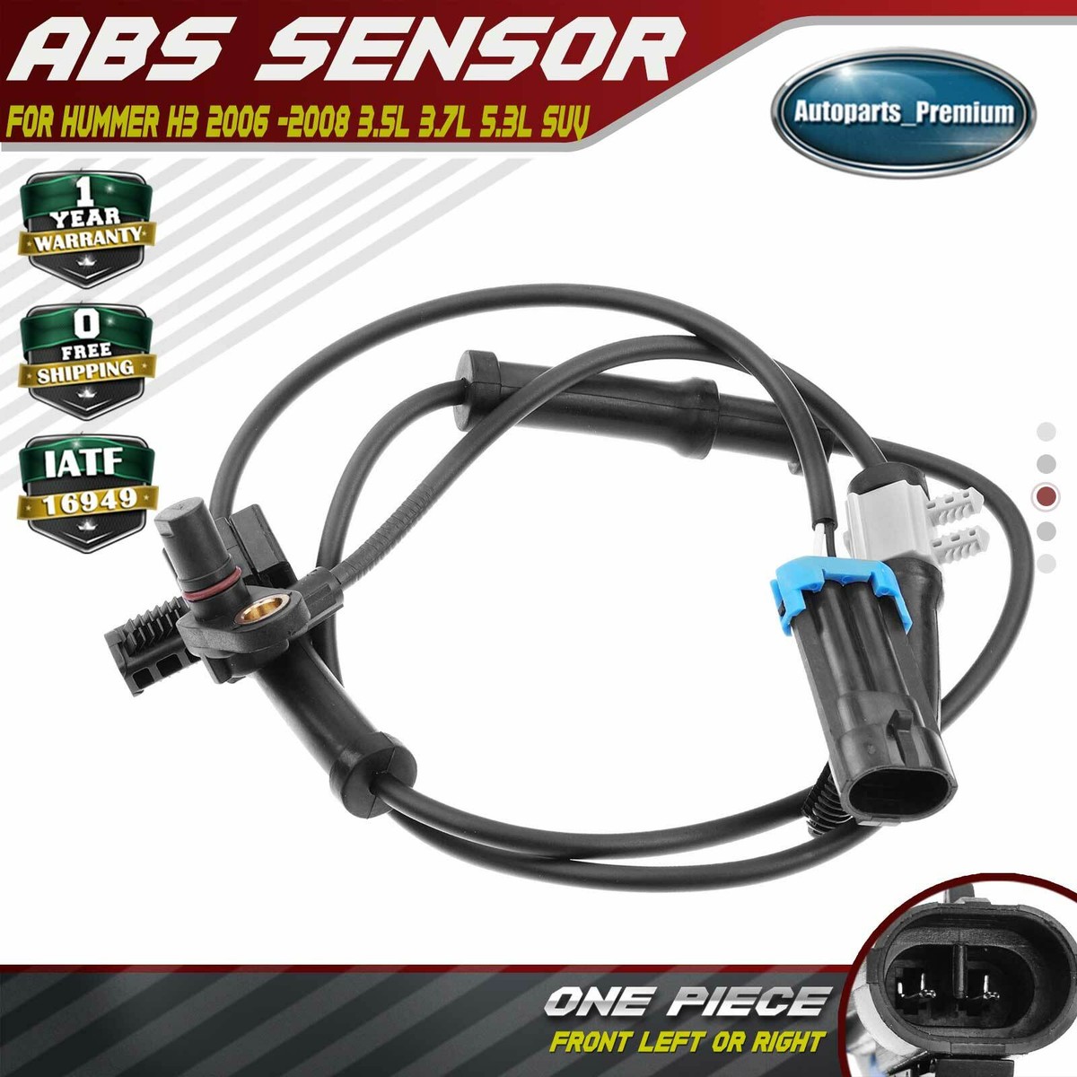 New Front Left or Right ABS Wheel Speed Sensor for Hummer H3 2006