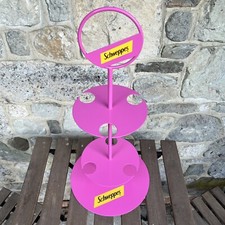Schweppes Branded Pink Gin Cocktail Glass Tree Display Stand Pub Home Bar