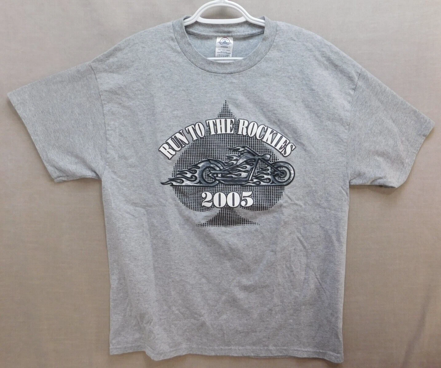 Delta Pro Weight T-Shirt Mens Large Run to the Rockies 2005 Motorcycle Biker Y2K