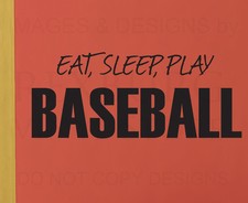 Wall Decal Sticker Quote Vinyl Art Ear Sleep Play Baseball Boy's Sports Room S14