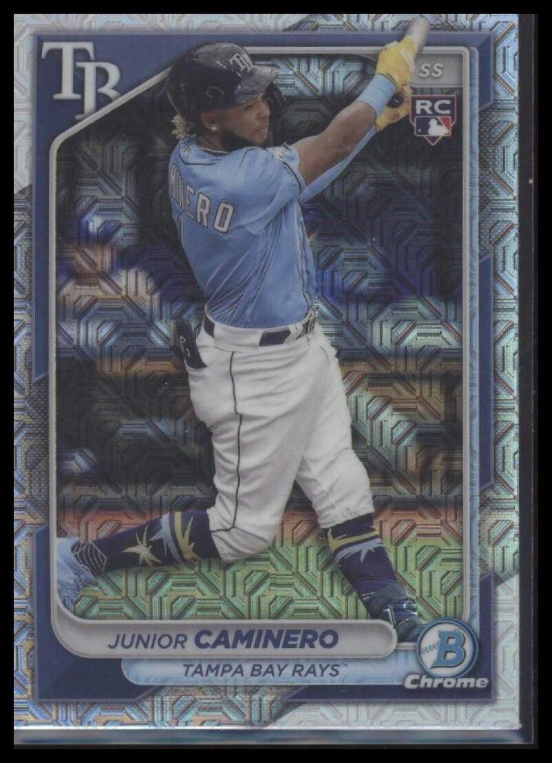 2024 Bowman Chrome #56 Junior Caminero Mojo Refractors