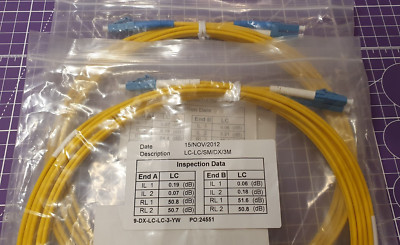 2 x NEU LC-LC Single Mode DX 3M GELB LSZH Duplex optisches Kabel