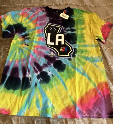 NASCAR Kyle Busch 2023 Light Clash LOS ANGELES  Shirt NEW Tie Dye Coliseum LARGE