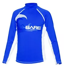 Bare Youth BLUE LONG Sleeve Sunguard Kids Rash Guard 50+ SPF UV 10yrs Surf Swim