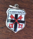 Vintage Andernach EHj Versilbert Silver Plated  Enamel Shield Charm — photo 1