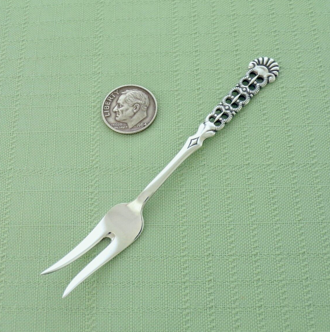 830 Silver Theodor OLSENS Norwegian NORWAY Two Tine LEMON Condiment SERVING Fork