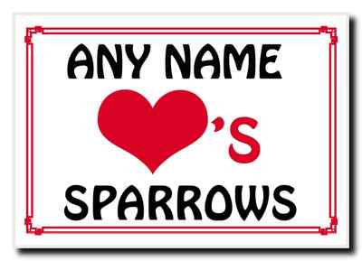 Liebesherz Spatzen personalisiert Jumbo Magnet