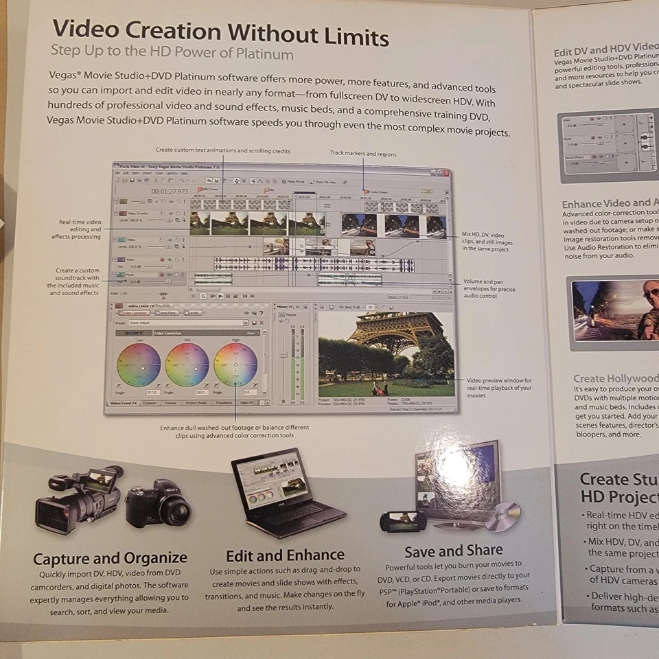Sony Vegas Movie Studio + DVD Platinum Edition New Open Box Complete - Image 4 of 4