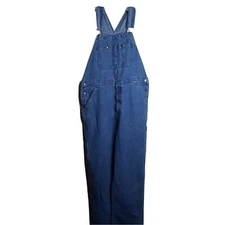 Craftsman Blue Denim Overalls Mens Tag Size 38 X 30 Actual Measurement 42 x 29
