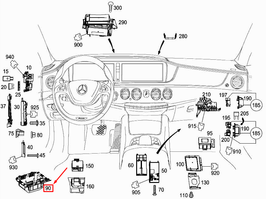 MERCEDES-BENZ S W222 Linke A-Säulenhalterung A0065450240
