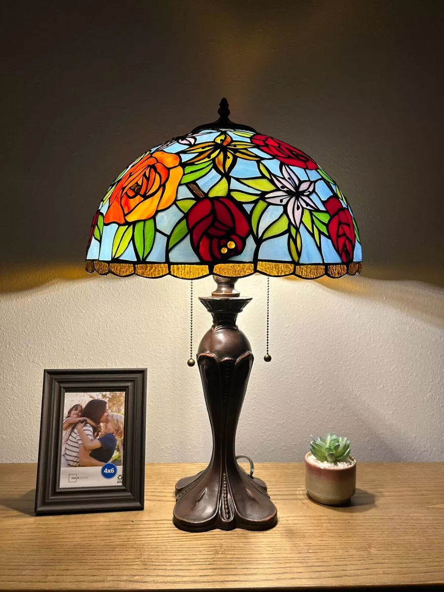 Rose stained glass lamp online