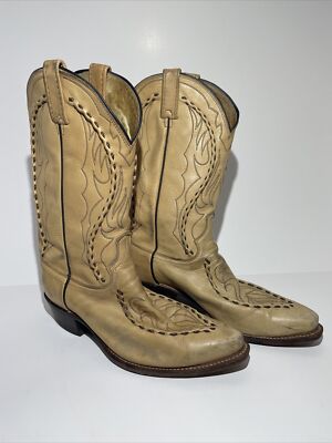 Dan Post Cowboy Western Boots 16642 *Size 10 EW* Camel Color Lace USA
