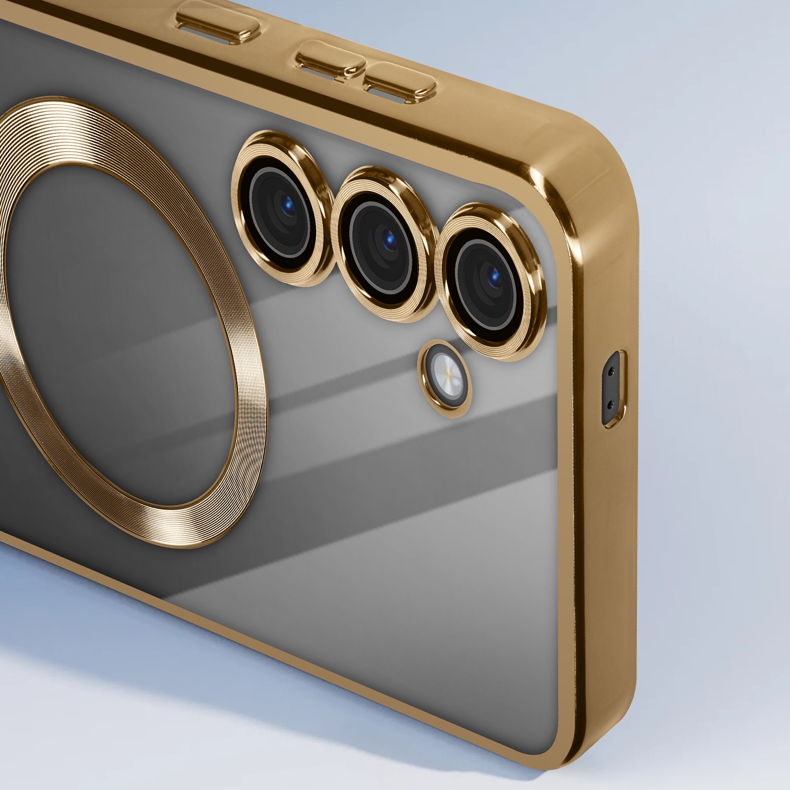Coque Galaxy S24 Plus chrome dore pour utilisation urbaine et chic - 4