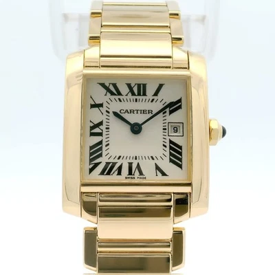 Cartier Tank Francaise Ref. 2466 Lady Armbanduhr 25x33 mm 750 Gold 2002 mit Box - Bild 1 von 4