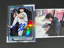 Ryan Sloan Mariners Auto Signed 2024 1st Bowman Chrome Refractor