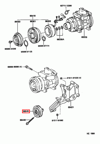 Genuine LandCruiser FZJ80 FZJ79 FZJ78 FZJ76 1FZ Air Conditioner Idler Pulley - Picture 7 of 20