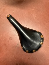 Pre-Softened Brooks Professional Black Leather Saddle 1980s Large Copper Rivets