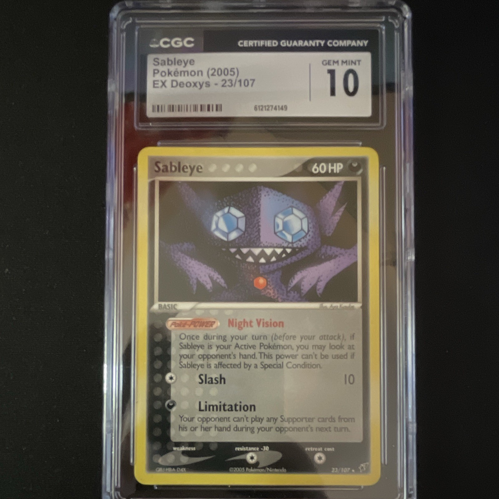 Pokemon TCG Sableye EX Deoxys EN CGC 10 23/107 (2005)
