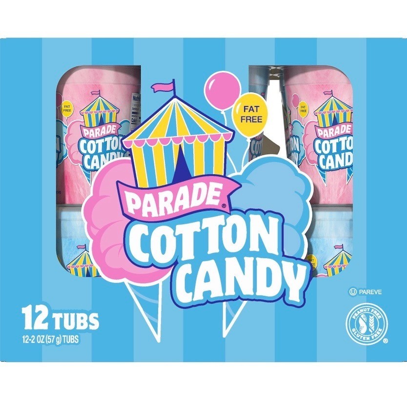 Parade Cotton Candy 12 Pack Assorted Flavors Bulk Carnival Snack Treats ...