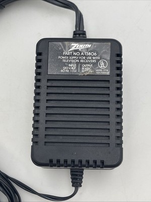 Zenith Power Supply Part No. A-13806 120 VAC 6 VDC For Use Television Receivers