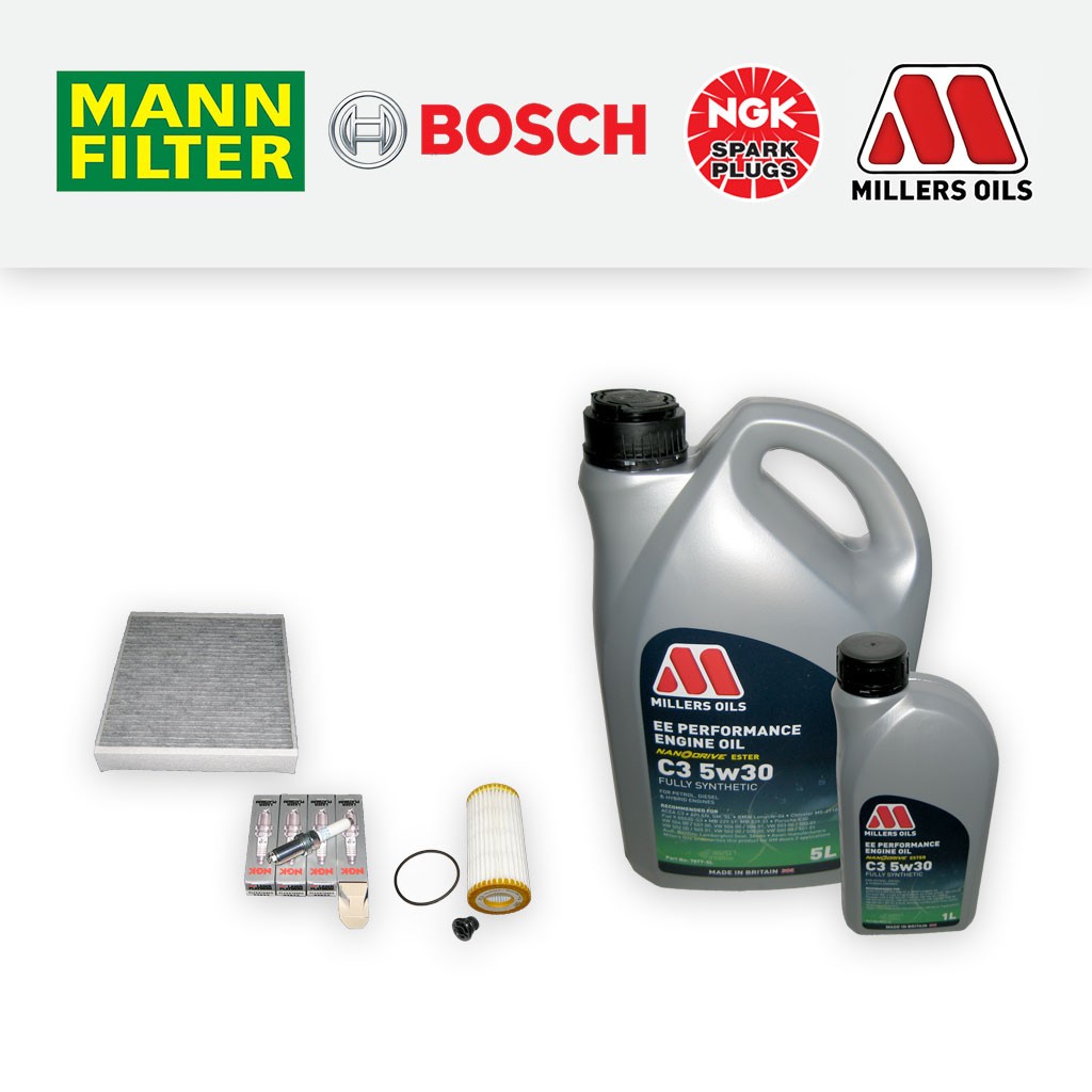 SERVICE KIT for AUDI A1 S1 QUATTRO OIL CABIN FILTERS PLUGS +5w30 OIL (2014-2018)