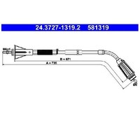 Handbremsseil Hinten Links FüR Volvo S80 124 4.4 06 Bis 16 ATE B8444S B6304T2