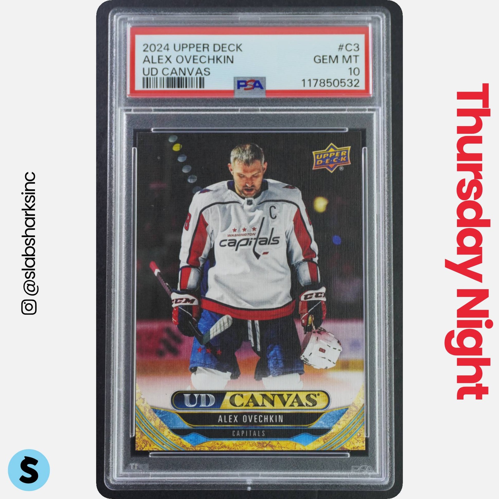 2024 UPPER DECK #C-3 ALEX OVECHKIN UD CANVAS PSA 10 view 1