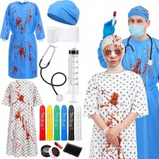 15 Pcs Halloween Couples Costume Bloody Doctor Surgeon Patient